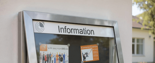 Schaukasten online kaufen im Kübler Sport Onlineshop Abschließbarer Schaukasten aus Aluminium mit Sicherheitsglas und Standbeinen zur Informationspräsentation auf dem Betriebsgelände