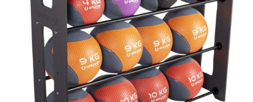 Stabiles Ballregal zur sicheren und platzsparenden Aufbewahrung verschiedener Bälle in Sporthalle oder Vereinsheim