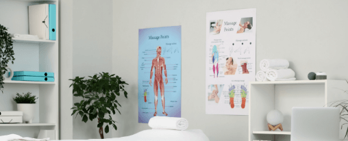 Anatomie Poster online kaufen im Kübler Sport Onlineshop Großformatiges Anatomie Poster mit anschaulicher Darstellung menschlicher Knochen und Muskeln für den Einsatz im Therapiebedarf