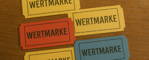 Abbildung von verschiedenen Wertmarken für Vereinsfeste, Essens- und Getränkemarken im Einsatz bei einer Vereinsveranstaltung