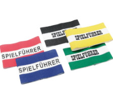 Verschiedenfarbige Teamsport Armbinden nebeneinander angeordnet