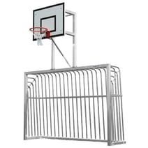 Kübler Sport Bolzplatztor ALU SOLID mit Basketball-Übungsanlage