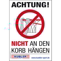 Verbotsaufkleber – Nicht an den Korb hängen