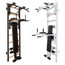 BenchK® Sprossenwand 233 mit Klimmzugstange, Dip-Bügel & Trainingsbank