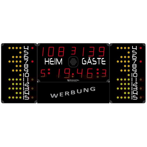 Stramatel® Anzeigetafel Multisport Eco Indoor, vier Module