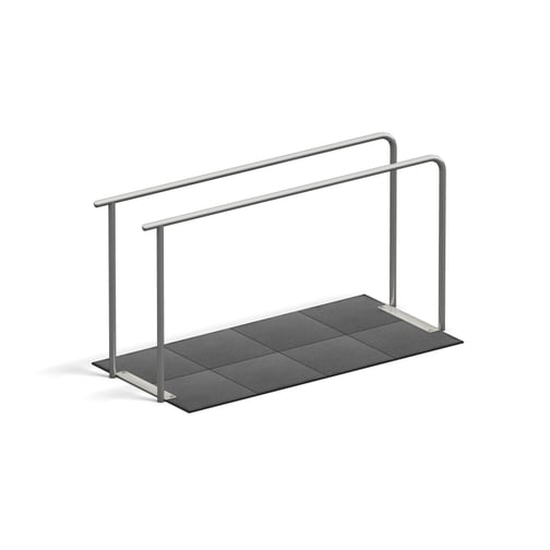 4FCIRCLE® Station Dips-Barren 2-fach, mit Fundament & Fallschutzplatten