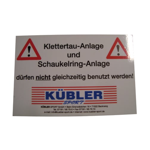 Aufkleber für Klettertauanlage