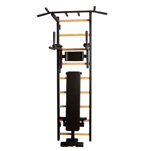 BenchK® Sprossenwand 723 mit Klimmzugstange, Dip-Bügel & Trainingsbank