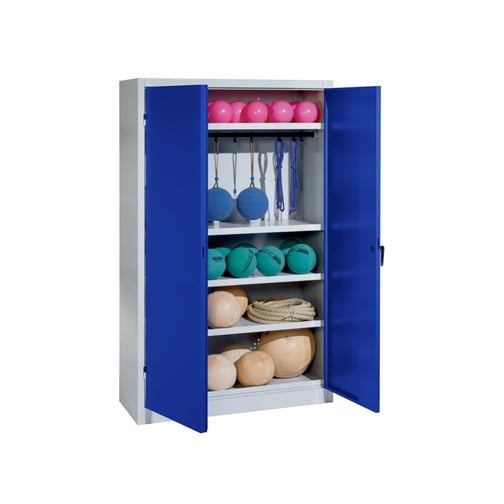 C+P® Materialschrank mit Hakenstange, Flügeltüren