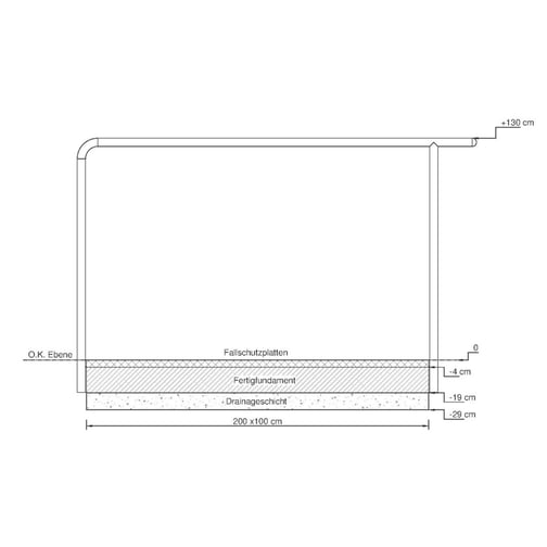 4FCIRCLE® Station Dips-Barren 2-fach, mit Fundament & Fallschutzplatten