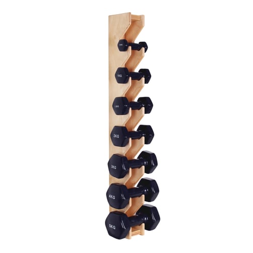 Kübler Sport® Wandhalterung mit Fausthanteln 0,5 - 5,0 kg