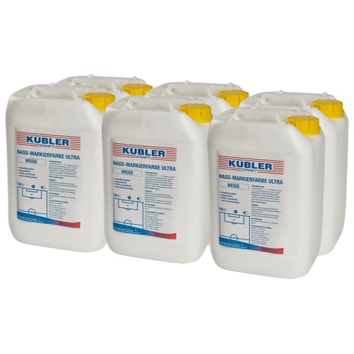 Kübler Sport® 6er-Set Nassmarkierfarbe ULTRA weiß