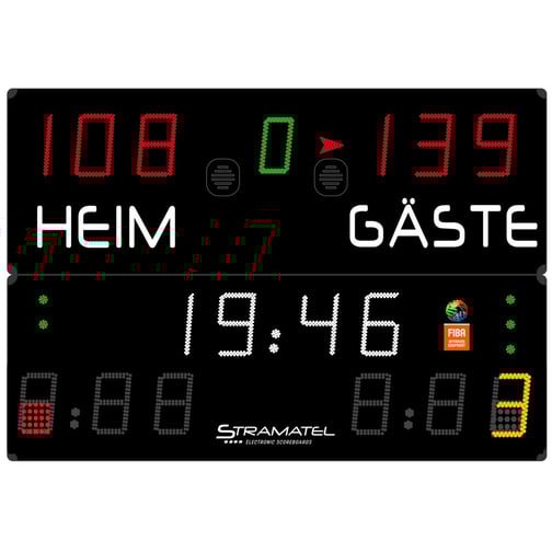 Stramatel® Anzeigetafel Multisport Super Pro Indoor, zwei Module