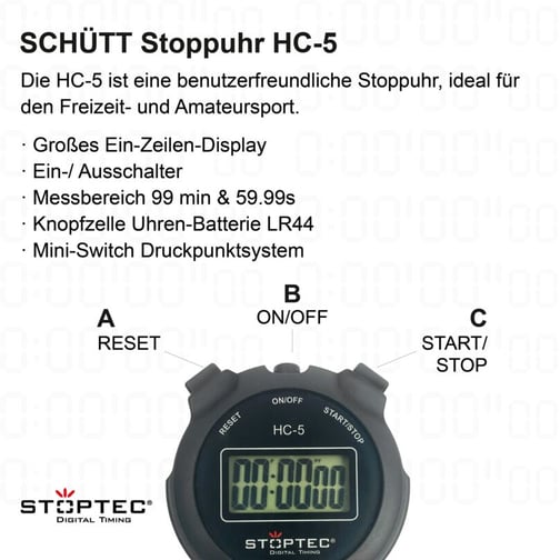 STOPTEC® Stoppuhr HC-5