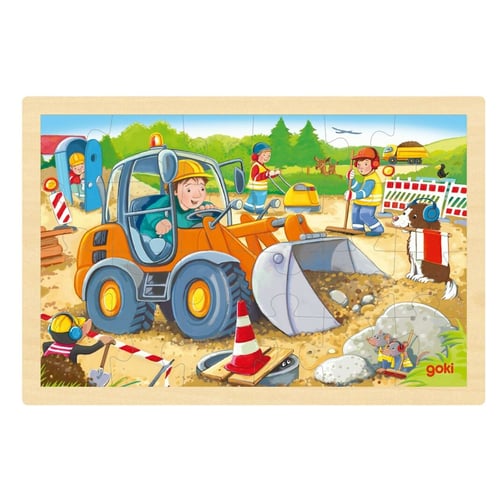 goki® Einlegepuzzle Baustelle