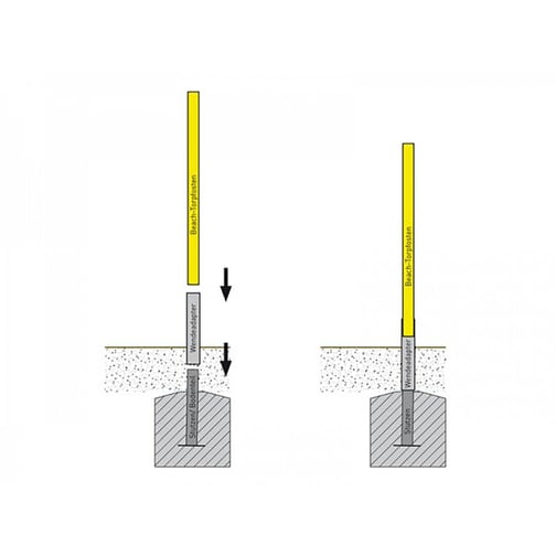 Bodensockel mit Wendeadapter 120 x 100 mm