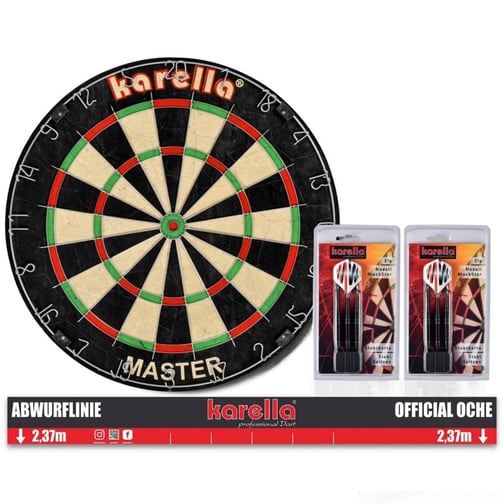 Karella® Dartscheibe Master inkl. Steeldarts