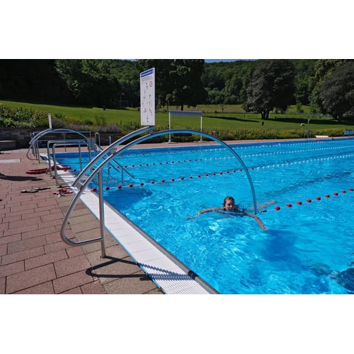 Durchschwimmbogen Schwimmbadautobahn Edelstahl