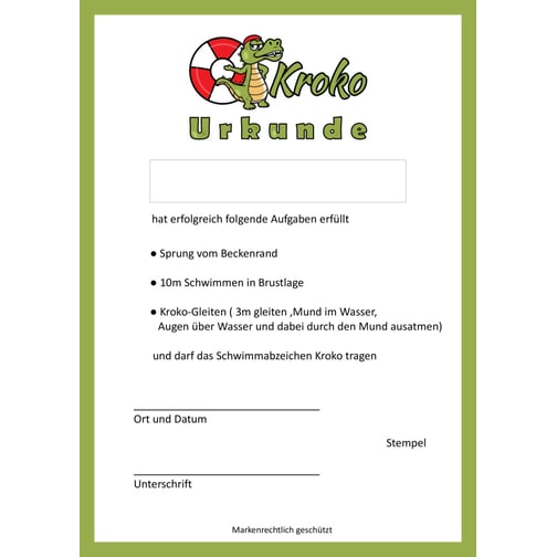Urkunde Kroko