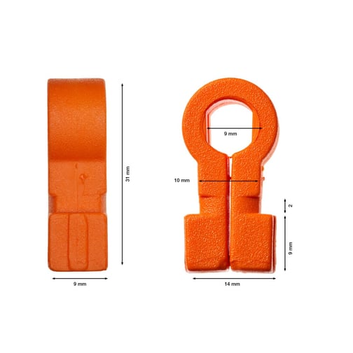 Kunststoffnetzhalter, orange 10 Stück
