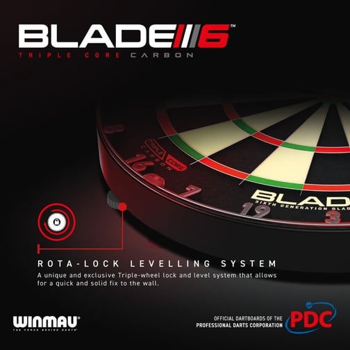 WINMAU® Dartscheibe Blade 6 Triple Core Carbon PDC