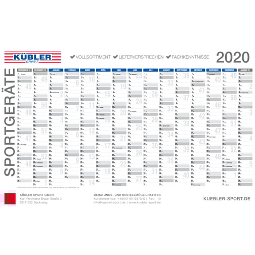 Kübler Sport® Wandkalender