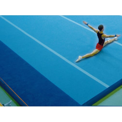 Umrandungsteppich mit Schürze blau