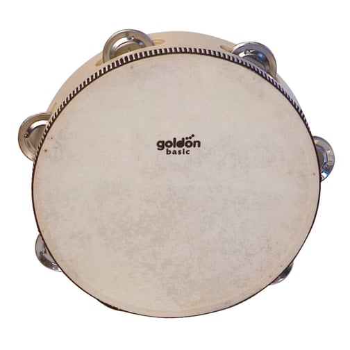 goldon® Schellentamburin mit Naturfell