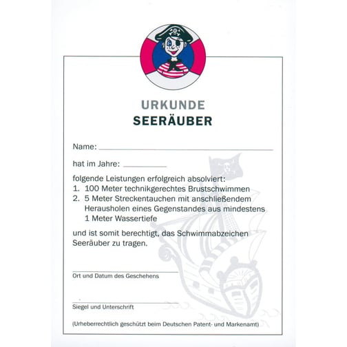 Urkunde Seeräuber
