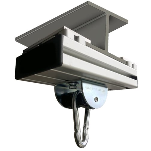 Klemmschienen-Aufhängung für Stahlträger inkl. Rollengelenk