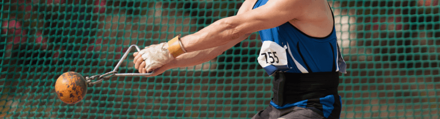 Wettkampftauglicher Wurfhammer mit stabilem Griff und Draht – für gezieltes Hammerwurftraining in Schule und Verein.