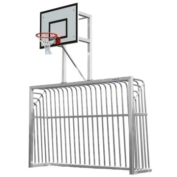 Bolzplatztor mit Basketball-Übungsanlage