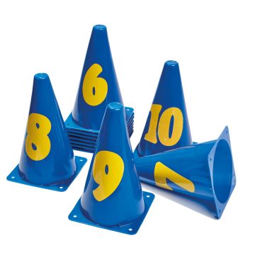 tanga sports® Markierkegel mit Zahlen, 11er-Set