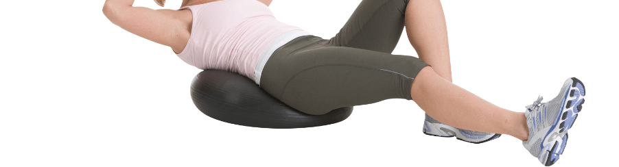 Ein rundes Ballkissen für Gleichgewichts- und Rückentraining im Therapiebedarf