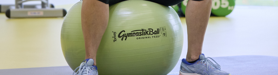 Mehrere hochwertige Sitzbälle in verschiedenen Farben als flexible Sitzgelegenheit im Büro und Alltag