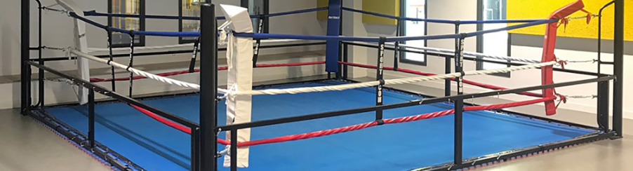 Mobiler Boxring für Kampfsporttraining und Wettkampfaufbau in Sporthallen und Vereinen