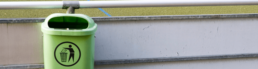 Robuste und wetterfeste Sportplatz Mülleimer zur Abfallbeseitigung auf Sportanlagen und Außenbereichen