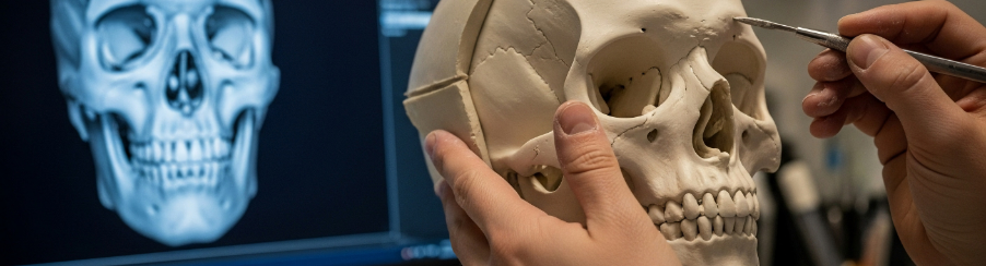 Lebensgroßes Schädel Anatomie Modell zur anschaulichen Darstellung der menschlichen Schädelstrukturen für den Therapiebedarf