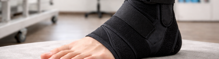 Bandage zur Stabilisierung des Sprunggelenks für Therapie und Rehabilitation